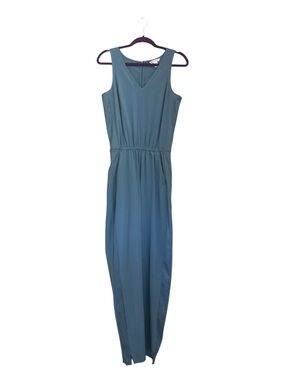 Athleta Slate Blue Brooklyn V-Neck Jumpsuit Size 6 Tall